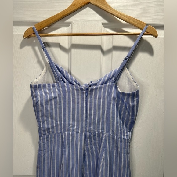NWT J.Crew Striped Front Tie Jumpsuit Blue & White Size 0 - Picture 6 of 8